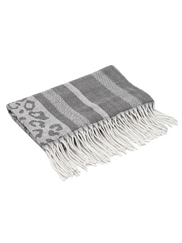 Палантин 70х180см леопард светло-серый полиэстер 000000000001229220