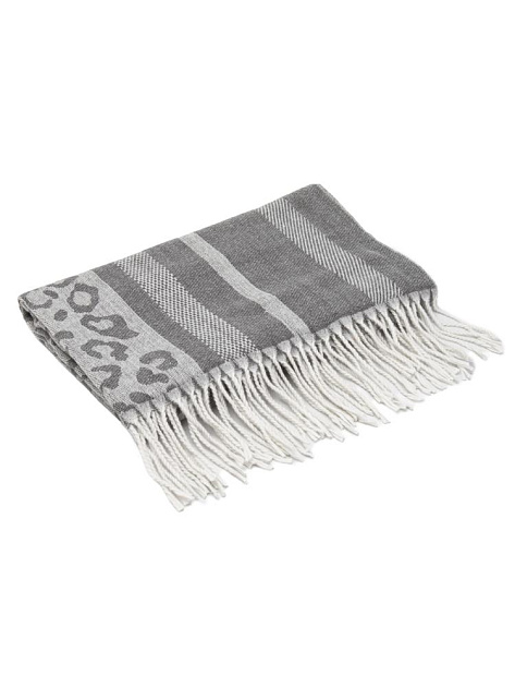 Палантин 70х180см леопард светло-серый полиэстер 000000000001229220