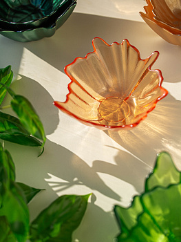 Ваза-конфетница 17см EFE GLASS Цветок прозрачный золото стекло 000000000001213529