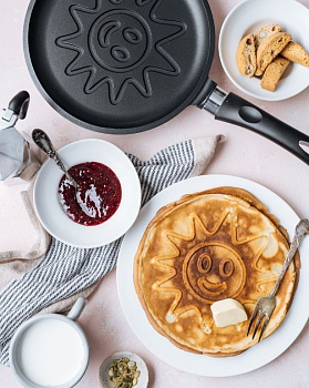 Сковорода блинная 24см НЕВА МЕТАЛЛ ПОСУДА Солнце литой алюминий 000000000001141319