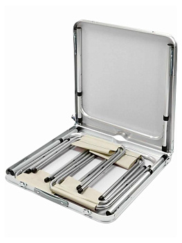 Стол складной со стульями 4шт 120х60х70см / 27,5х32х35см белый металл 000000000001227418