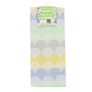 Полотенце кухонное 40х60см ВОТЕКС Волна серая/голубая/желтая 100% хлопок 000000000001206864