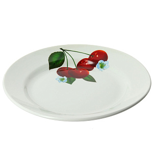 Мелкая тарелка Вишенка Кубаньфарфор, 20 см 000000000001005634