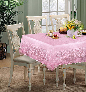 Скатерть Niklen кружевная 100% ПВХ 110х140см,розовая,5836 000000000001184034