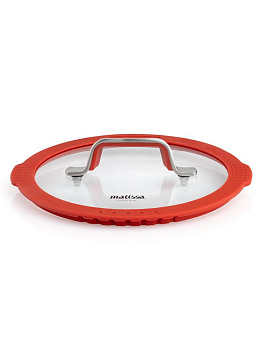 Сковорода с крышкой 24см MATISSA красный нержавеющая сталь/силикон/стекло 000000000001217731