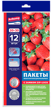 Пакеты 20х30см12шт Avikomp многофункциональные с застежкой зиплок прозрачные ПНД 000000000001198081