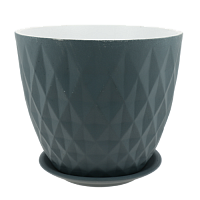 Горшок для цветов декоративный керамический Ромб серо-голубой №1 4л ГК 14 000000000001200881