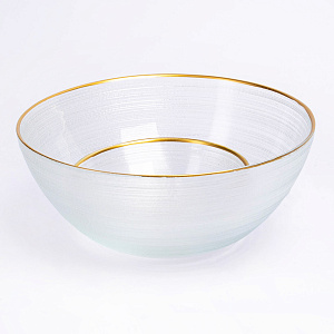 Салатник 21см GLASSCOM золотая кайма прозрачный стекло 000000000001213160