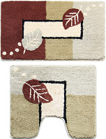 Набор ковриков для ванной комнаты, 50х80 + 50х50 см, полиэстер-акрил, Late Autumn, Milardo, 340PA68M13 000000000001161385