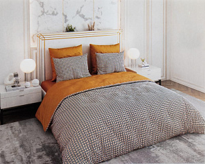 Комплект постельного белья 2,0сп LUCKY (пододеяльник 175х215см, простыня 200х220см, наволочки 50х70см-2шт) Гусиная лапка поплин хлопок 000000000001214249