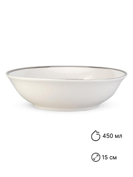 Салатник 15 см 450мл ANGELICA с серебром фарфор 000000000001223869