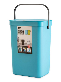 Контейнер для мусора12л с ручкой доп креплением на стену микс пластик_ST 000000000001228728