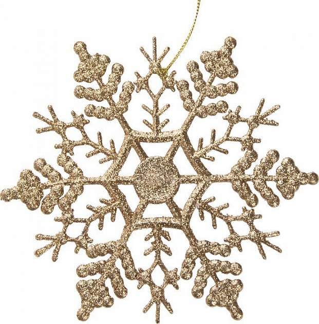 Елочное украшение Снежинка-паутинка золотая Magic Time, 16.5 см, полипропилен 000000000001132709