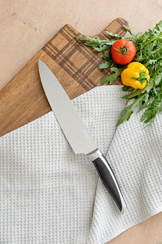 Нож Поварской шеф-нож 20,5см DE'NASTIA Wave line черный нержавеющая сталь/пластик 000000000001228014