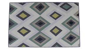 Коврик придверный 50х80см LUCKY квадраты молоко/зеленый 100% полиэстер 000000000001203634