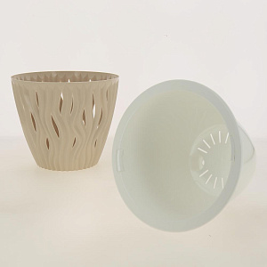 Кашпо со вставкой Вдохновение 3л цвет Пудровый артикул КШ-5424 пластик 000000000001194623