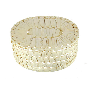 Овальная шкатулка, белый, 27?21?13 см, листья пальмы 000000000001082443