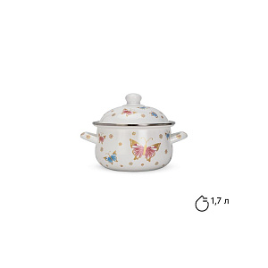 Кастрюля 18см-1,7л Бабочки эмаль 000000000001223950
