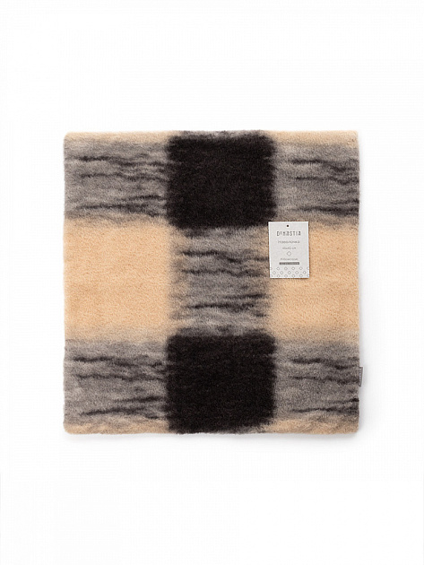 Наволочка декоративная 45х45см DE'NASTIA Клетка 2слоя коричневый/бежевый полиэстер 000000000001229901