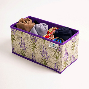 Коробка для хранения 30x15x15см РУТАУПАК ЛАВАНДА без крышки ткань 000000000001211987