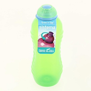Бутылка для воды330мл SISTEMA.Конструкция крышки Twist‘N’Sip,открытие/закрытие крышки без контакта с питьевым клапаном.Ручная/машинная мойка.Пластик 000000000001204673