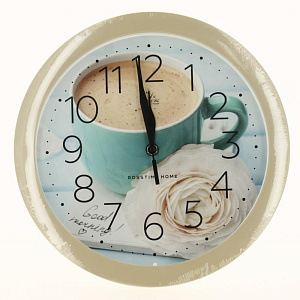 Часы настенные П1-14/7-343 Латте и роза 000000000001164260