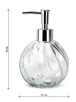Диспенсер для мыла 10х15,5см прозрачный стекло/пластик 000000000001226622