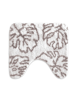 Коврик для туалета 50x50см DE'NASTIA ТРОПИКИ молочный/серый микрофибра полиэстер 000000000001177069