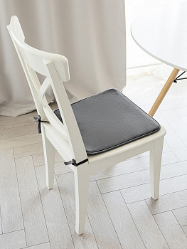 Подушка на стул 40x35x38см DE'NASTIA мемори графит полиэстер 000000000001229946