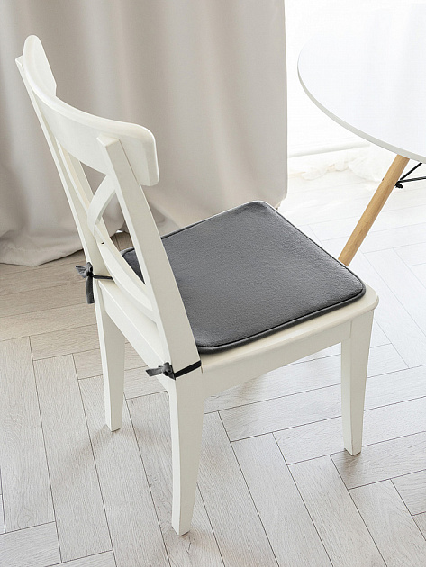 Подушка на стул 40x35x38см DE'NASTIA мемори графит полиэстер 000000000001229946