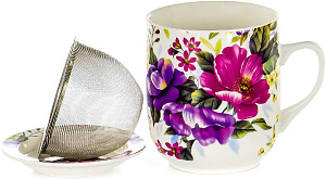 Кружка заварочная 350мл OLAFF металл сито подарочная упаковка фарфор 000000000001170835