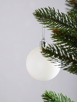 Набор украшений декоративных 9шт белый пластик (шар матовый 8см-2шт, шар с блестками 8см-2шт, шар с рисунком 8см-5шт) 000000000001208309