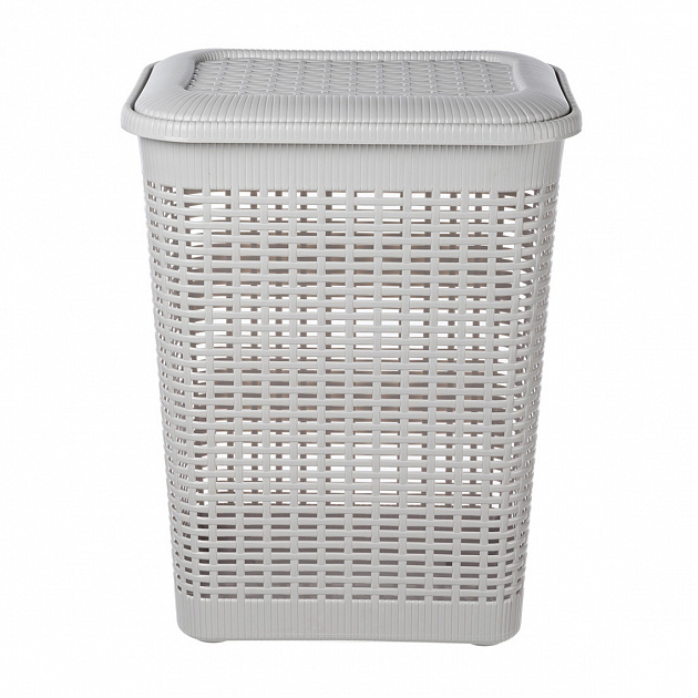 Корзина для белья 50л 42х31х56см ECONOVA светло-серый пластик 000000000001223410
