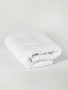 Полотенце махровое 30х60см LUCKY Зигзаг белый хлопок-100% 000000000001214712