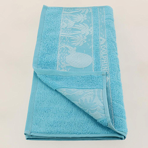 Полотенце махровое жаккардовое 50х90,100%хл,420гр/м2 Св-голубой,ДельфиныАА006029 000000000001197709