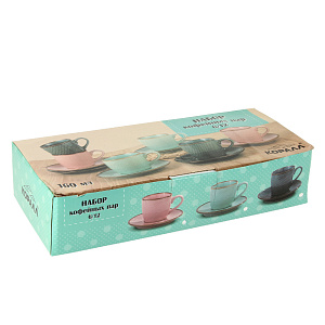 Кофейный набор Розовые мечты Коралл, 12 предметов 000000000001166779
