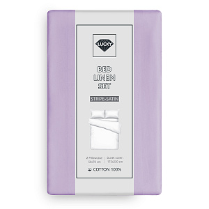 Комплект постельного белья 2сп 50х70см-2шт LUCKY лавандовый страйп-сатин хлопок 000000000001218132