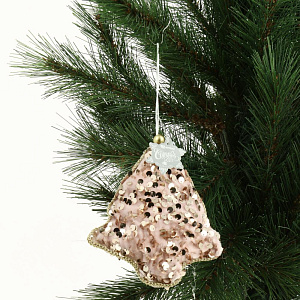 Декоративное украшение Звезда/Елочка/Сердечко 11см DARLENS с пайетками розовый 000000000001209908