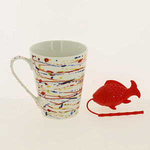 Кружка 330мл BALSFORD Абстракция силиконовое ситечко подарочная упаковка фарфор 000000000001185115
