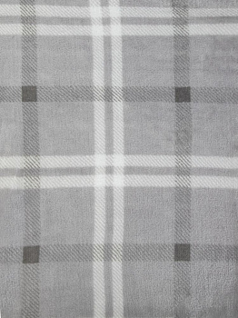 Плед 150x200см LUCKY Клетка серый флис полиэстер 000000000001229778