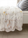 Плед 200x220см DE'NASTIA Цветы белый полиэстер 000000000001229898