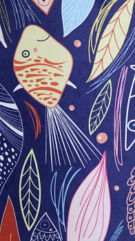 Коврик придверный 50х80см LUCKY рыбки синий 100% полиэстер 000000000001203631