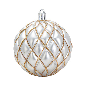 Декоративное украшение Набор шаров 4шт 8см Рельеф серия Золотая пластик 000000000001224104