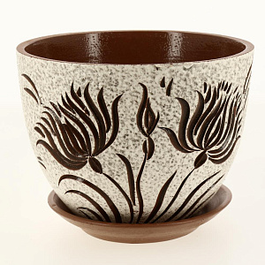 Горшок для цветов декоративный керамический Георгин текстурный №2 3л ГК 4 000000000001200871