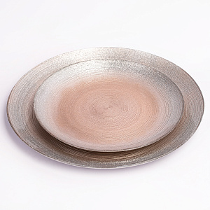 Тарелка десертная 21см GLASSCOM перламутр gold стекло 000000000001213208