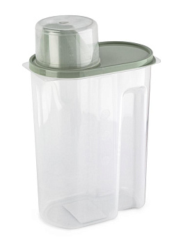 Контейнер 2,5л для сыпучих продуктов/для кормов с дозатором серый полипропилен 000000000001227839