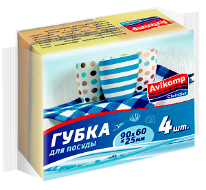 AK Губка д\посуды 90х60х25мм,4шт. 948 000000000001154513