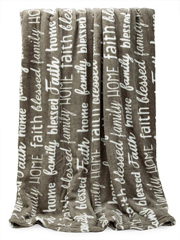 Плед 150x200см LUCKY Газета бежевый флис полиэстер 000000000001219028