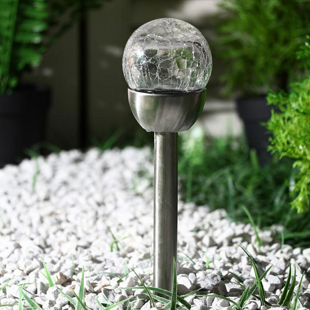 Фонарь садовый 36,5см D6см LUAZON LIQHTING Шар света 1 LED на солнечной батарее металл 000000000001211023