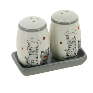 Набор для специй ELRINGTON КОТЫ-ПОВАРЯТА (солонка,перечница,подставка) ПУ керамика 000000000001206061